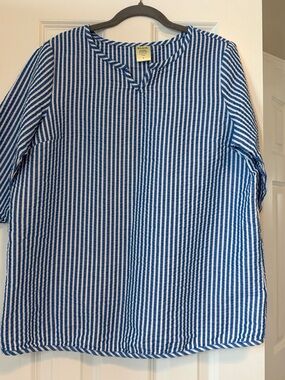 Blair Blue and White Striped Lightweight Tunic